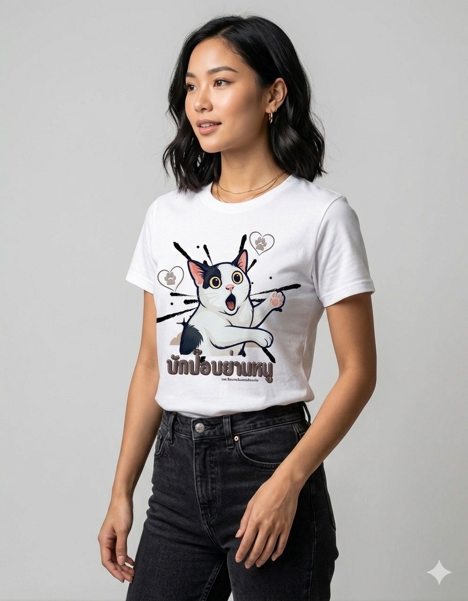 เสื้อยืดป๊อบคอร์นบนผู้หญิง